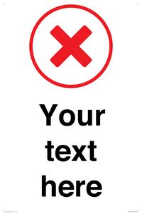 Custom plain background, red cross in a circle sign